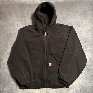 Carhartt 4XL Tall Black Duck Active Jacket Quilt Lined Hooded 4XLT OJ0140-M